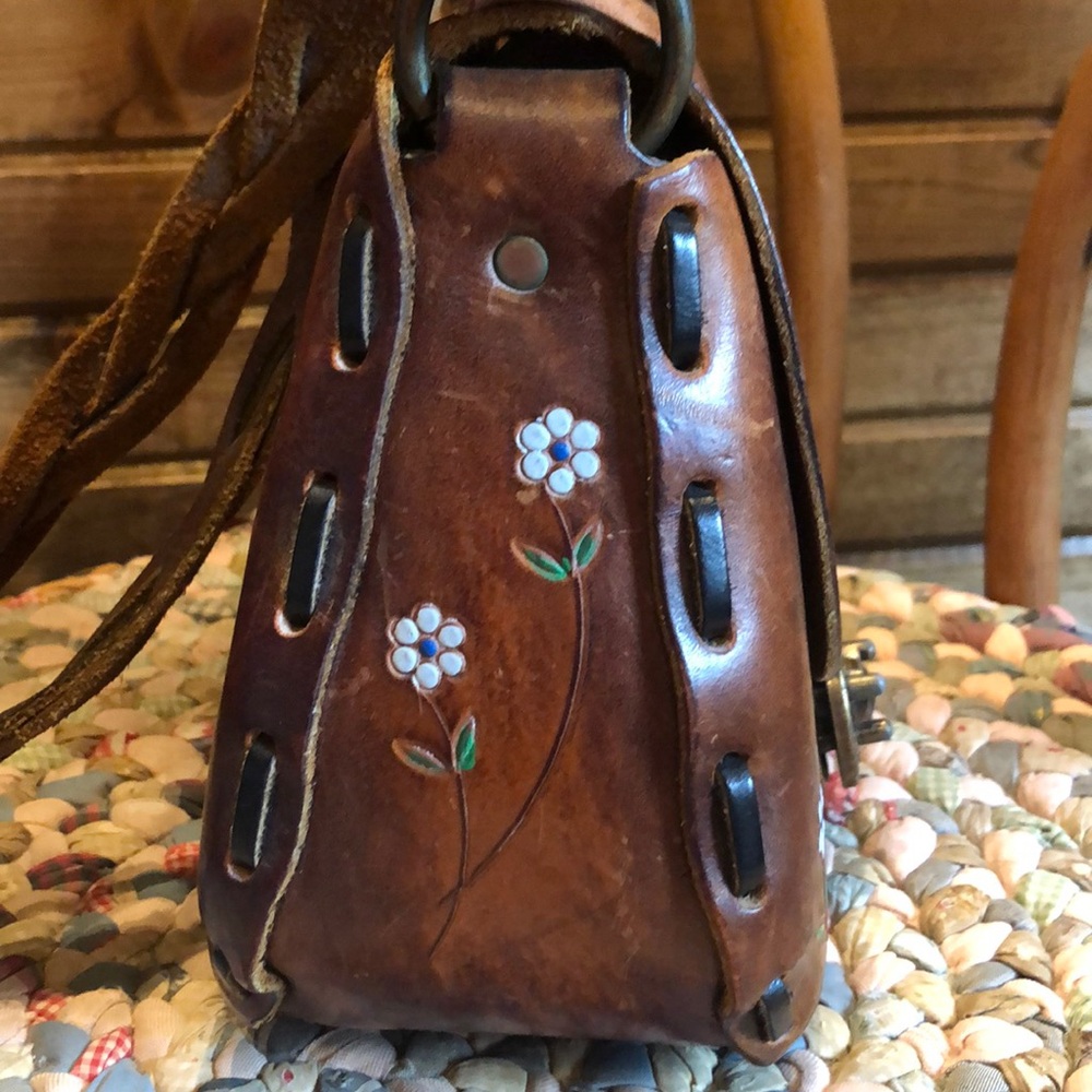 EUC 60-70’s Rare Leather by Canale Hippie Bag - Picture 5 of 8
